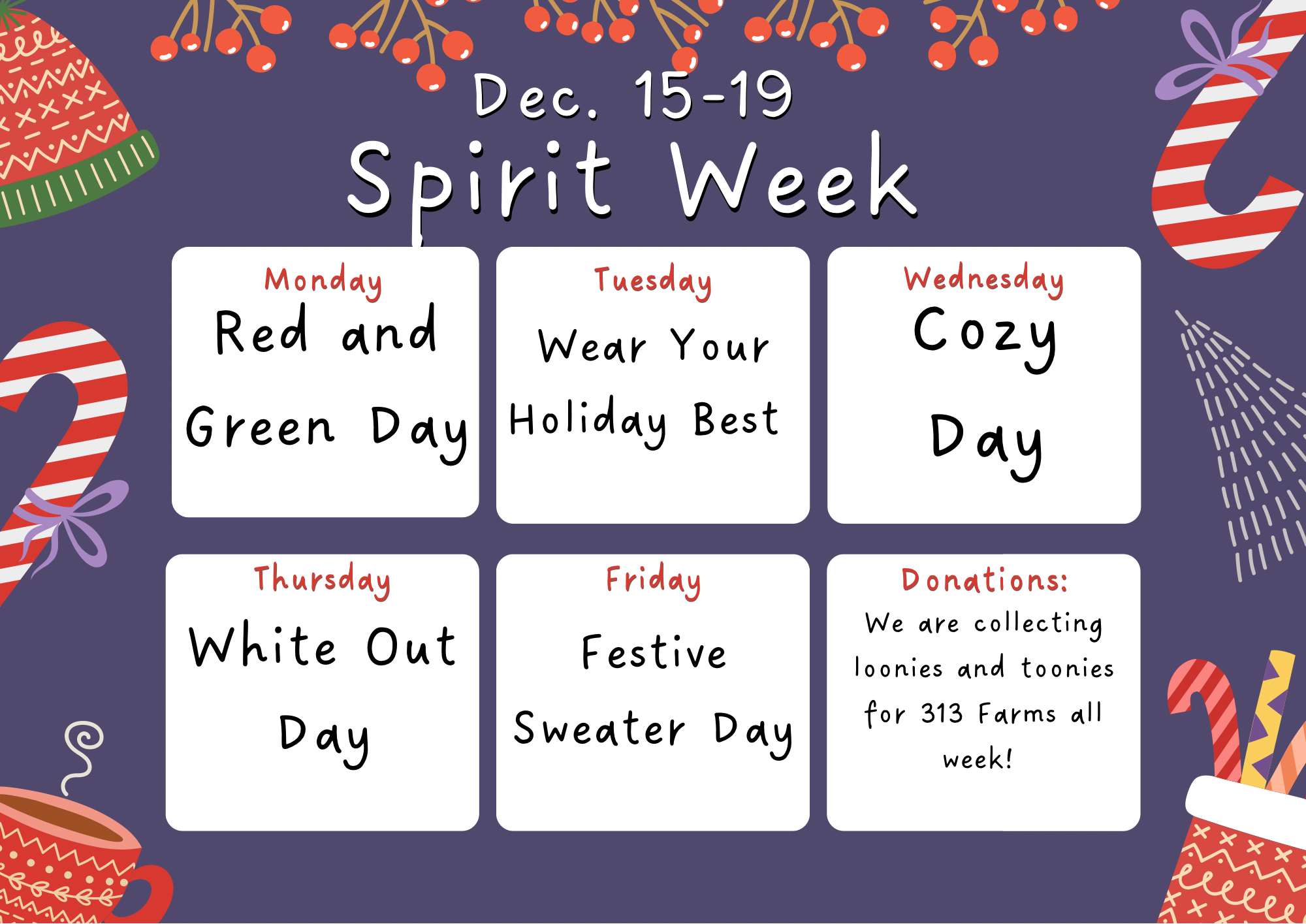 Spirit Week December 15-19th