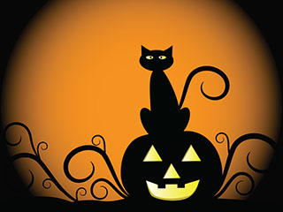 Halloween pumpkin and cat.jpg
