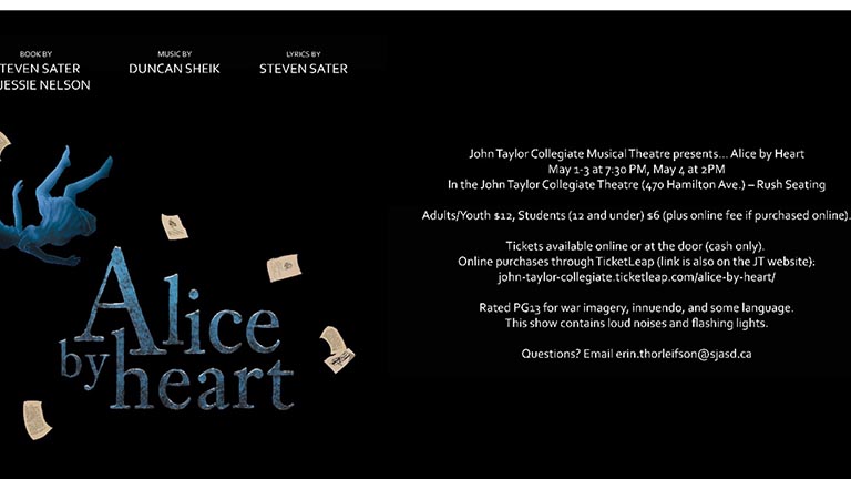 John Taylor Musical Theater Alice by Heart