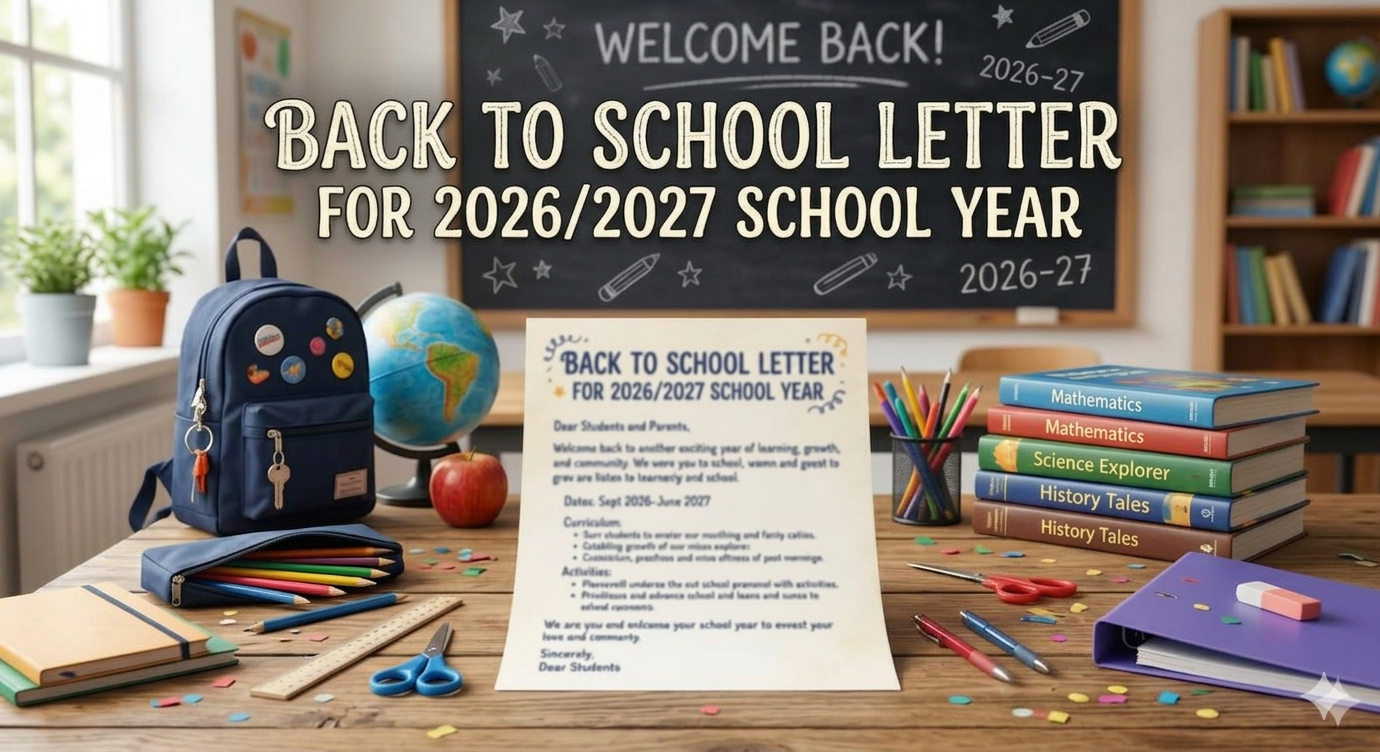CSHC Back to School Letter for 2026/2027 School Year