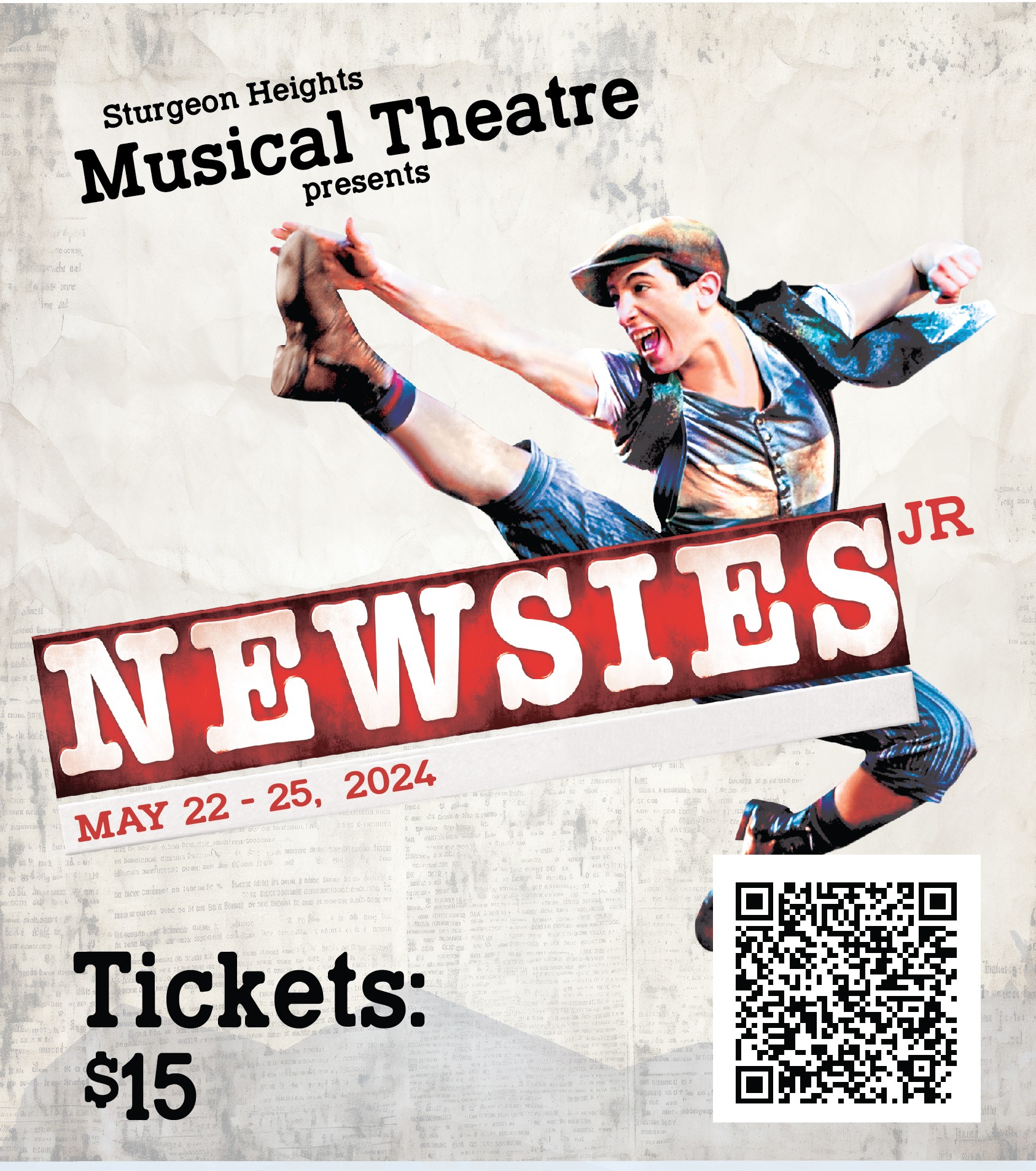 Sturgeon Heights Musical Theatre Proudly Presents Newsies Jr.